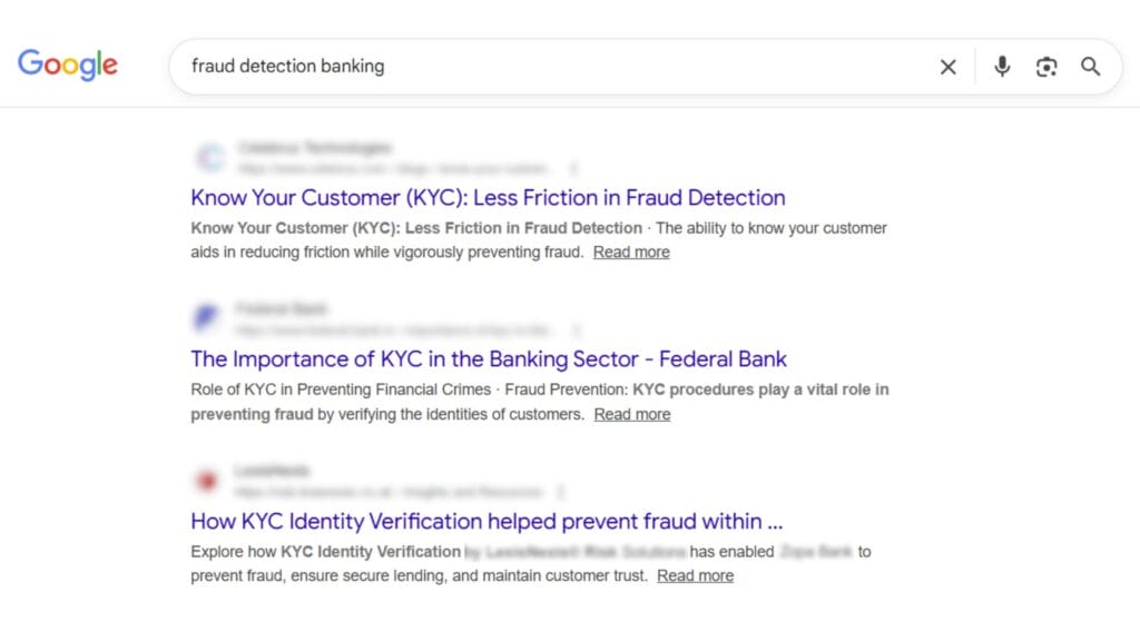 A quick Google search for 'fraud detection' returns guidance around Know Your Customer.